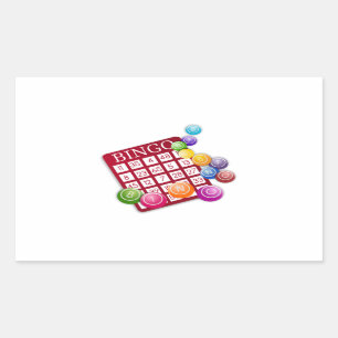 Sticker Rectangulaire Carte BINGO avec boules BINGO