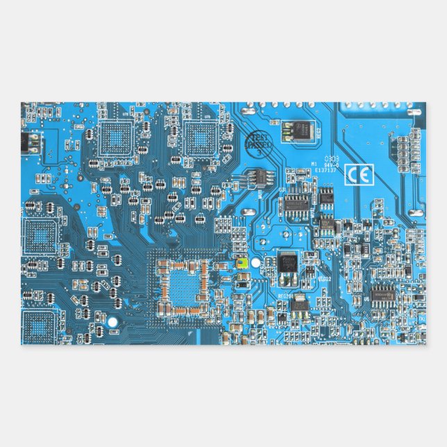 Sticker Rectangulaire Carte circuit bleu circuit imprimé à circuit impri (Devant)