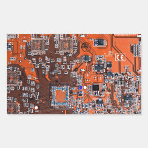 Sticker Rectangulaire Carte circuit imprimé circuit orange PCB