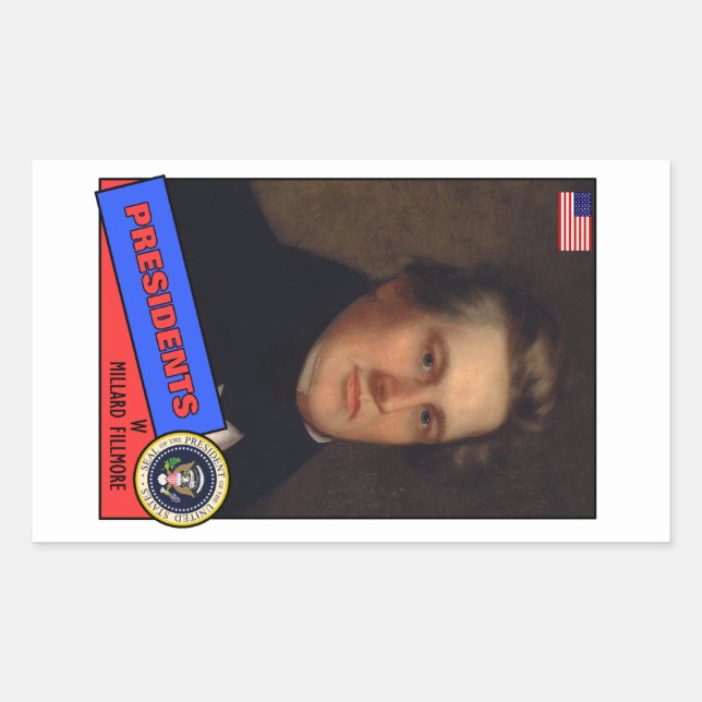 Sticker Rectangulaire Carte de base-ball Millard Fillmore (Devant)
