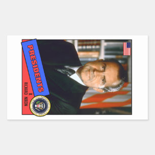 Sticker Rectangulaire Carte de baseball de Richard Nixon