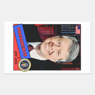 Sticker Rectangulaire Carte de baseball Jimmy Carter