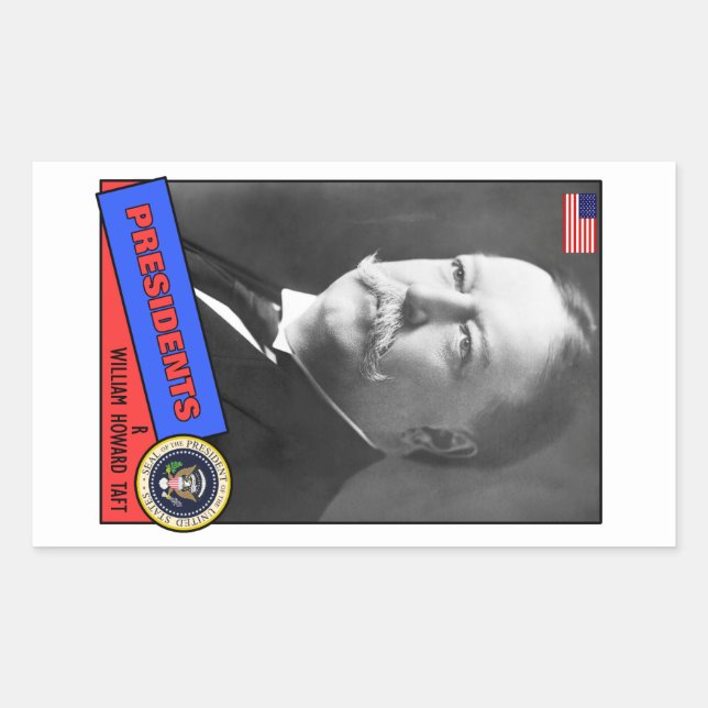 Sticker Rectangulaire Carte de baseball William Howard Taft (Devant)
