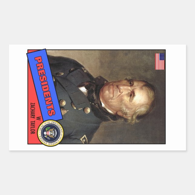 Sticker Rectangulaire Carte de baseball Zachary Taylor (Devant)