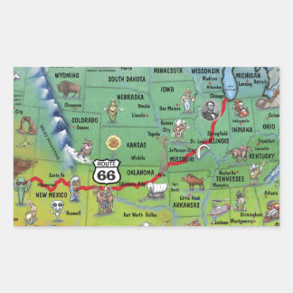 Sticker Rectangulaire Carte de la route historique 66