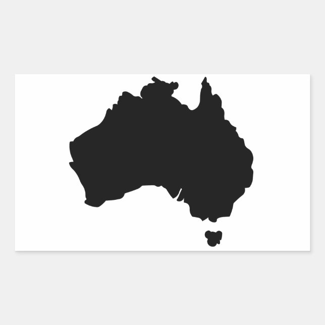 Sticker Rectangulaire Carte de l'Australie (Devant)