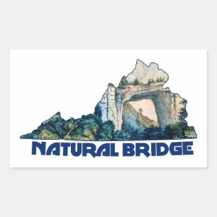 Sticker Rectangulaire Carte de l'État de Virginie Natural Bridge