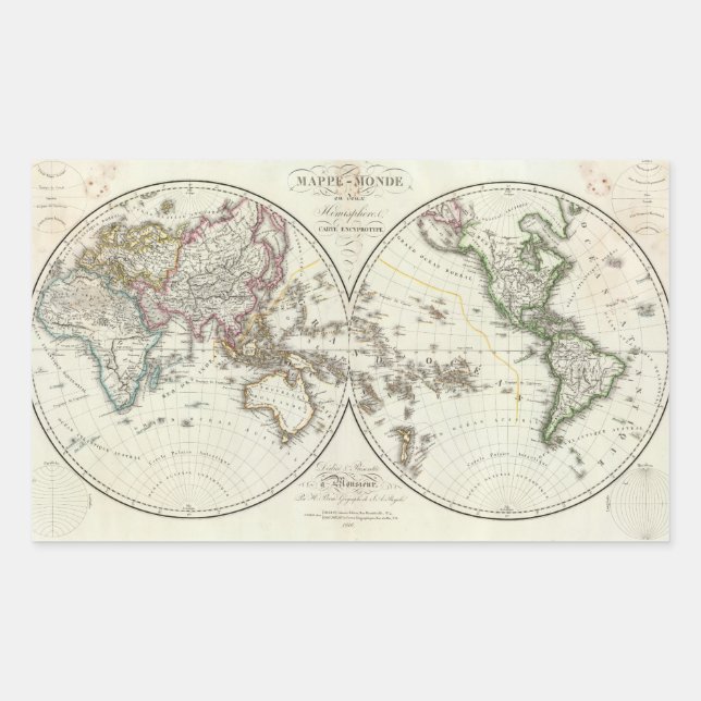 Sticker Rectangulaire Carte de Paris Atlas (Devant)