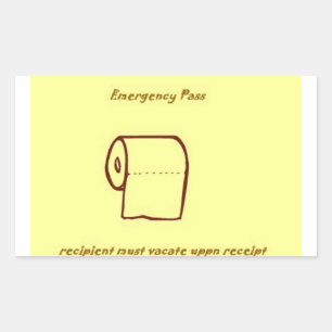 Sticker Rectangulaire Carte de salle de bain d'urgence cadeau bâillon