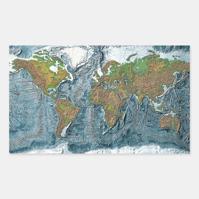 Sticker Rectangulaire Carte de secours de la Terre (Devant)