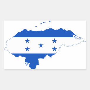 Sticker Rectangulaire Carte du drapeau du Honduras HN