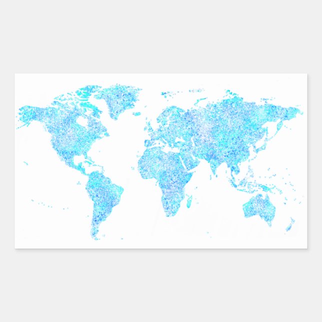 Sticker Rectangulaire Carte du monde abstraite moderne  (Devant)