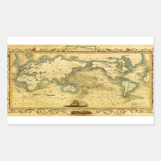 Sticker Rectangulaire Carte du monde antique