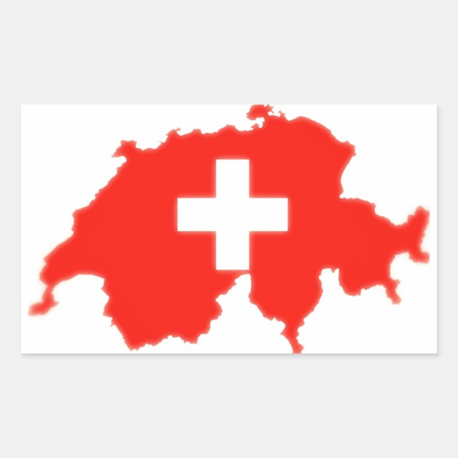 Sticker Rectangulaire Carte du pavillon suisse (Devant)
