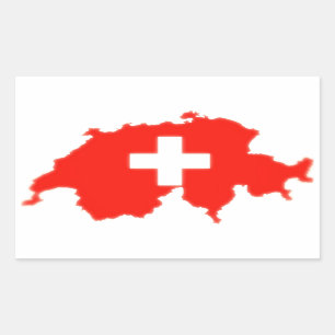 Sticker Rectangulaire Carte du pavillon suisse