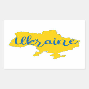 Sticker Rectangulaire Carte et lettres ukrainiennes