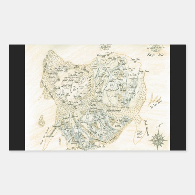 Sticker Rectangulaire Carte étiquetée de Trino (Devant)