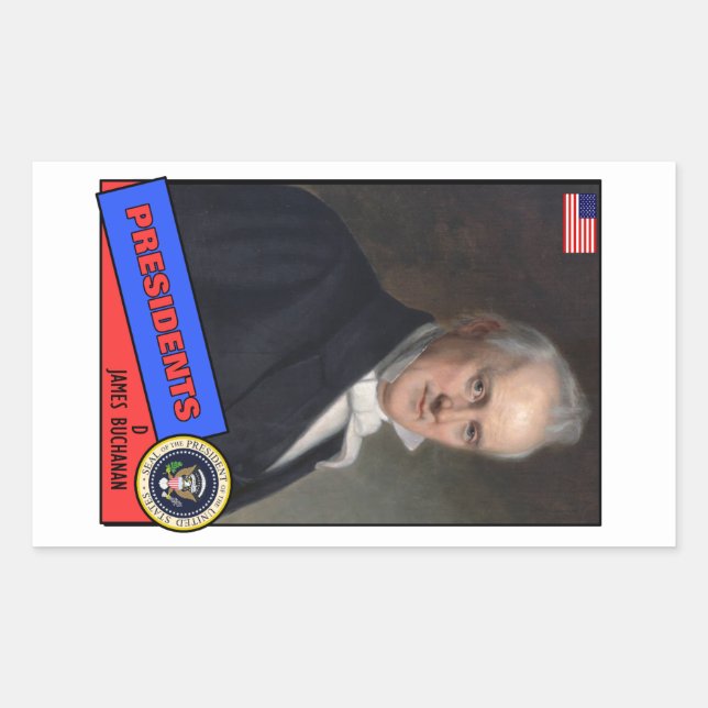 Sticker Rectangulaire Carte James Buchanan (Devant)