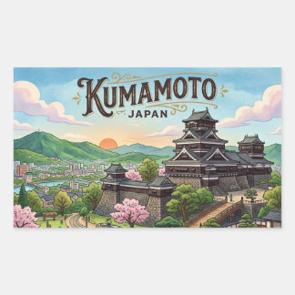 Sticker Rectangulaire Carte postale de Kumamoto
