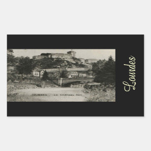 Sticker Rectangulaire Carte postale de la France de château de fort de