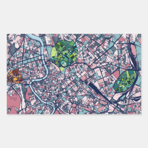 Sticker Rectangulaire Carte Rome Italie