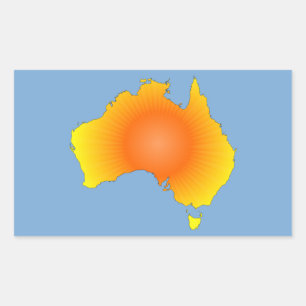 Sticker Rectangulaire Carte Sunny Australie