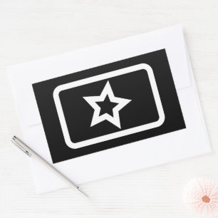 Sticker Rectangulaire Carte Zener   Hollow 5 Pointed Star