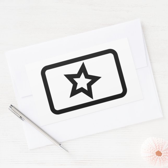 Sticker Rectangulaire Carte Zener | Hollow 5 Pointed Star (Enveloppe)