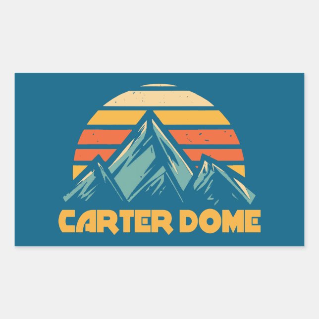 Sticker Rectangulaire Carter Dome New Hampshire Retro Turquoise (Devant)