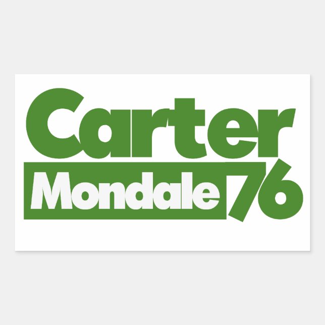 Sticker Rectangulaire Carter Mondale 1976 Politique rétro (Devant)