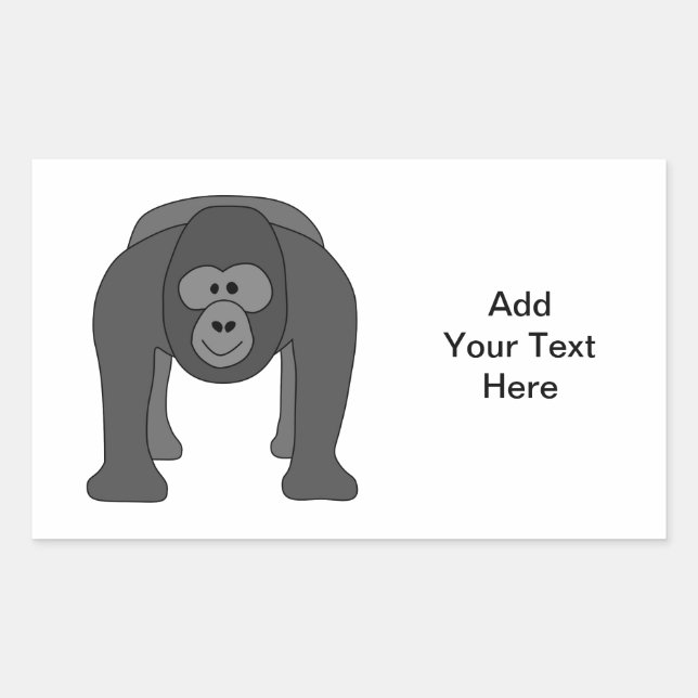Sticker Rectangulaire Carton de Gorilla (Devant)