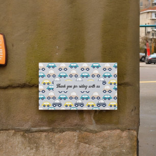 Sticker Rectangulaire Carton de voitures millésimées multicolores