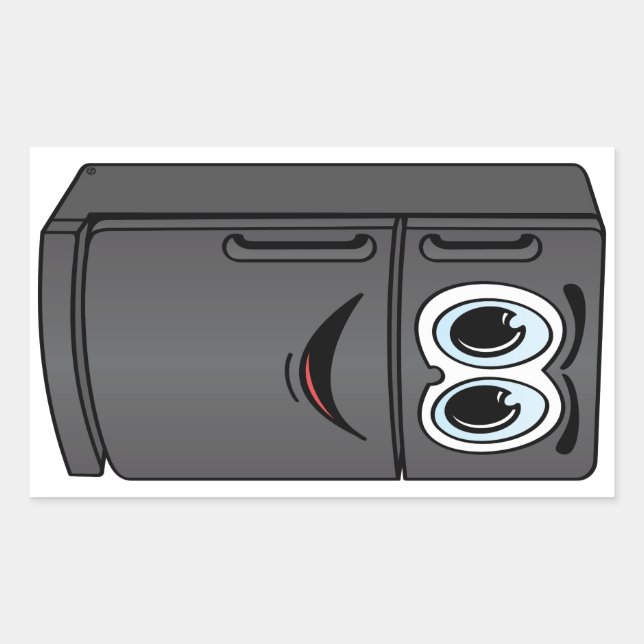 Sticker Rectangulaire Carton du réfrigérateur noir (Devant)