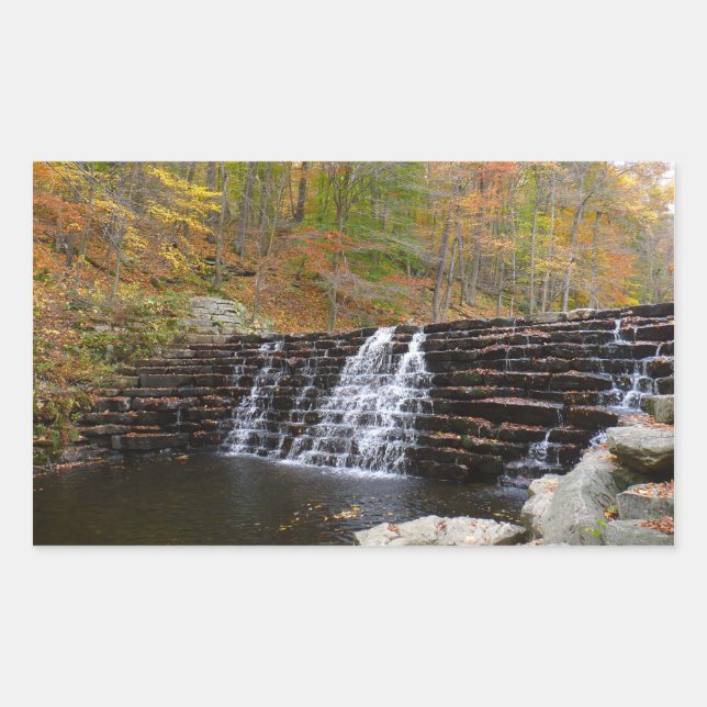 Sticker Rectangulaire Cascade à Laurel Hill State Park I (Devant)