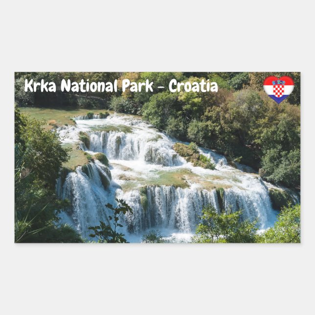 Sticker Rectangulaire Cascade dans le Parc national de Krka - Dalmatie,  (Devant)