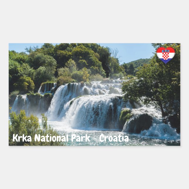 Sticker Rectangulaire Cascade dans le Parc national de Krka - Dalmatie,  (Devant)