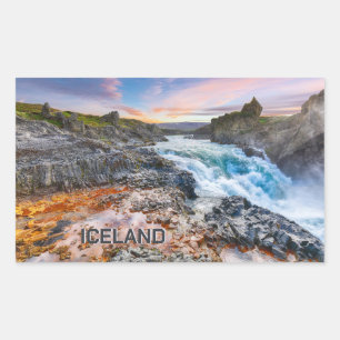 Sticker Rectangulaire Cascades de Geitafoss, Islande