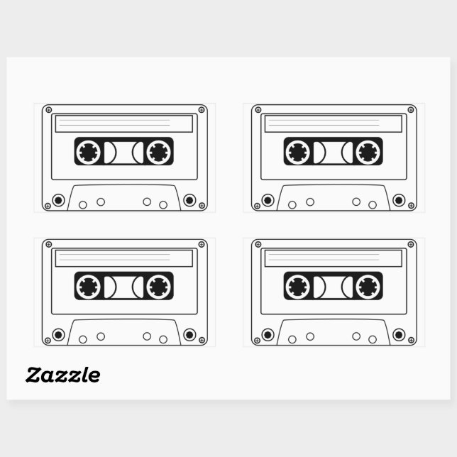 Sticker Rectangulaire Cassette (Feuille)