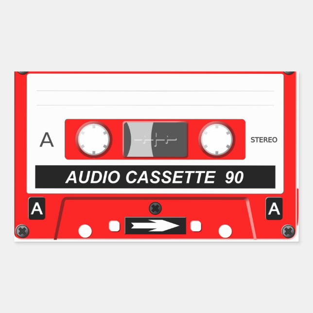 Sticker Rectangulaire cassette audio (Devant)