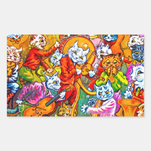 Sticker Rectangulaire Cat Musical Band