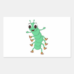 Sticker Rectangulaire Caterpillar verte