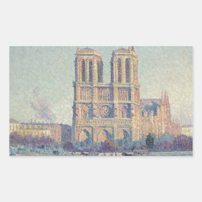 Sticker Rectangulaire Cathédrale Notre-Dame Paris France Peinture classi (Devant)