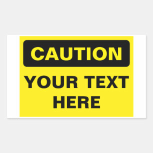 Sticker Rectangulaire Caution Sign, template, landscape version