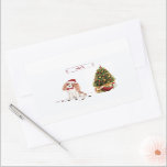Sticker Rectangulaire Cavalier King Charles Spaniel Funny Christmas Chie<br><div class="desc">Cette race spéciale,  le roi Cavalier Charles Spaniel est prêt pour Noël. Portant des accessoires amusants,  et laissant des empreintes de pattes boueux,  il vous gagnera avec des puns. Un cadeau parfait pour l'amoureux des chiens.</div>