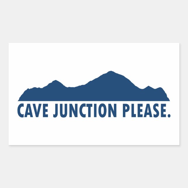 Sticker Rectangulaire Cave Junction Oregon S'il vous plaît (Devant)