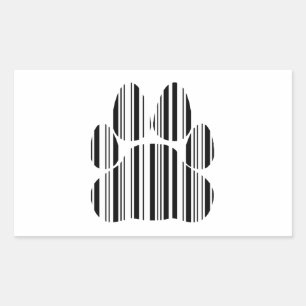 Sticker Rectangulaire CAW BAR CODE Feline Code à barres Imprimer Motif