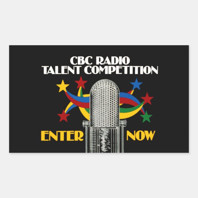 Sticker Rectangulaire CBC Radio Talent Competition (années 1981) (Devant)