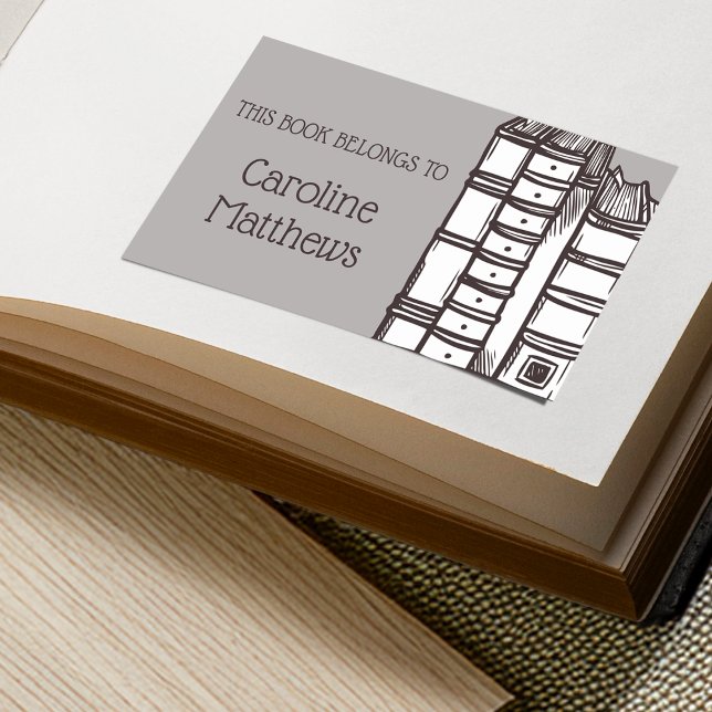 Sticker Rectangulaire Ce livre appartient à personnalisé (This Book Belongs To Personalized Rectangular Sticker)