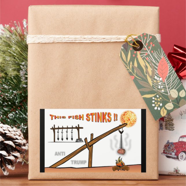 Sticker Rectangulaire Ce poisson pue ! / Anti Trump, (vacances)