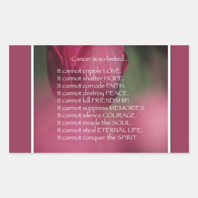 Sticker Rectangulaire Ce que le cancer ne peut pas faire, soutenir et en (Devant)